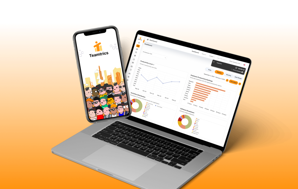 Teamtrics dashboard showcasing AI-driven productivity and wellness metrics