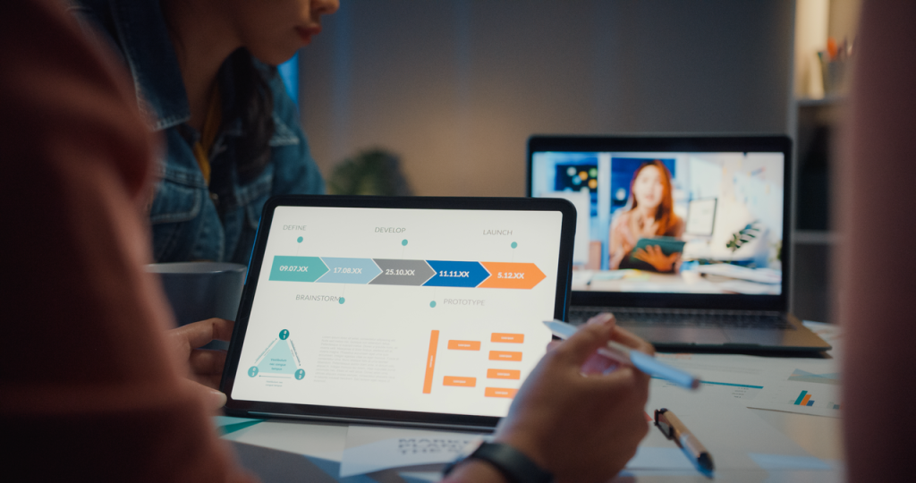 remote team working on a project via SaaS dashboard